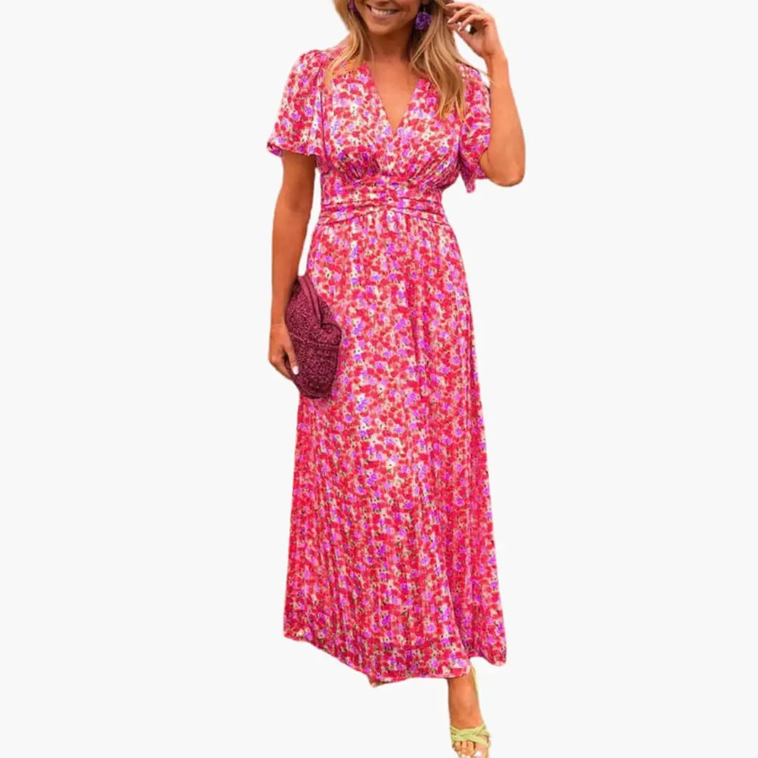 Antonia | Robe maxi croisée pour femme avec col en V