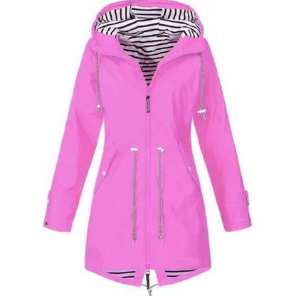 María | Chaqueta impermeable con capucha y cintura ajustable