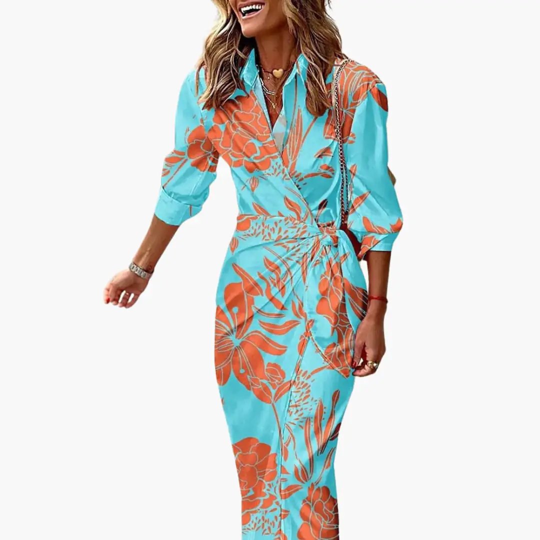 Cristina | Gestreiftes Hemdblusenkleid aus Baumwolle für Damen  