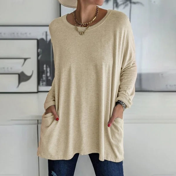 Aris | Bluse mit langen Ärmeln und lockerem Sitz für Damen