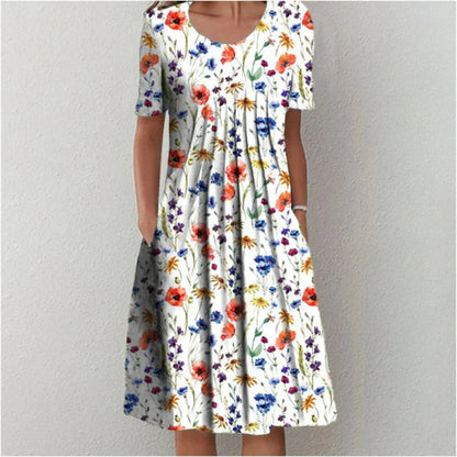Aroha | Casual Floral Print Dress with Pockets