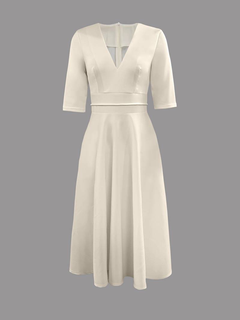 Isabela | elegantes Midikleid für Gäste mit ausgestelltem Rock für Damen