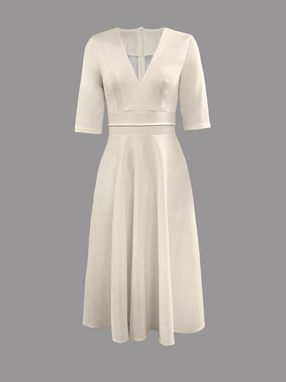 Isabela | elegantes Midikleid für Gäste mit ausgestelltem Rock für Damen