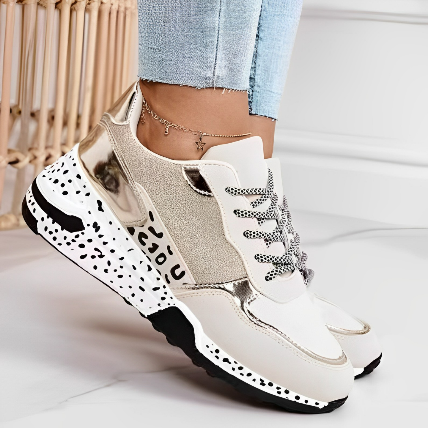 Consuelo | Baskets orthopédiques à lacets avec semelle épaisse