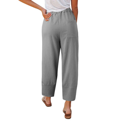 Mireya | Mujer pantalón ancho con diseño suelto y largo cropped