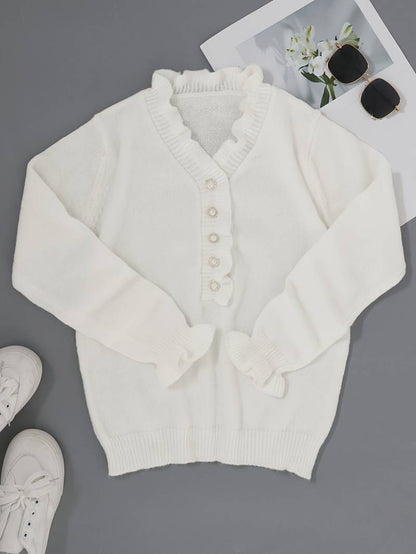 Dervina | Blusa de mujer con volantes y botones | Chic