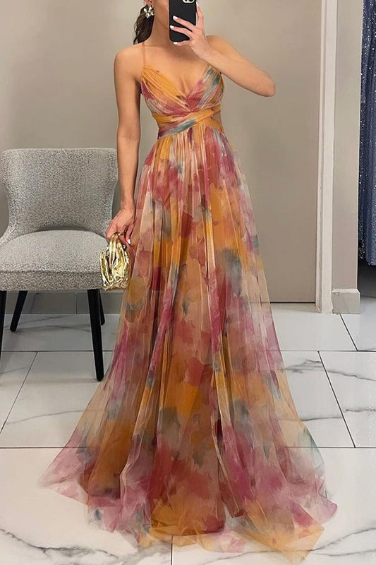 Gundisalva | Elegantes Maxikleid für Damen mit frühlingshaftem Blumenmuster