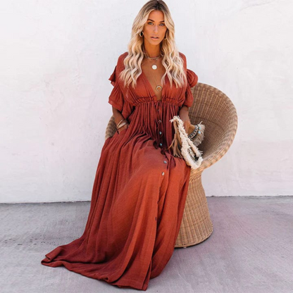 Yolanda | Robe longue légère et fluide pour femme pour l'été