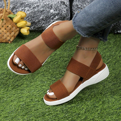 Leocadia | Leichte Damensandalen mit elastischen Riemen für den Sommer  