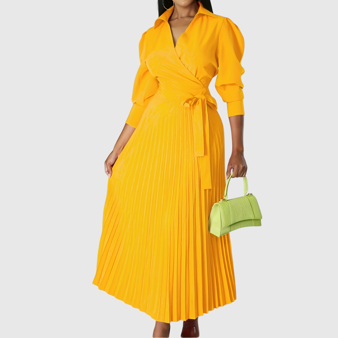 Velinas | Weiches, plissiertes Midikleid