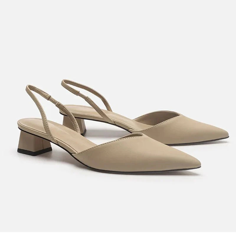 Belora | Damen-Sandalen mit spitzer Zehenpartie und niedrigem, offenen Absatz  