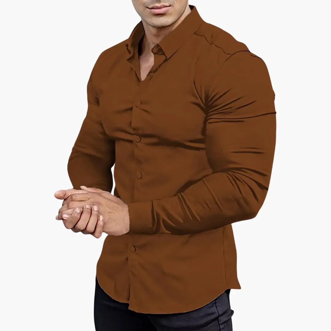 José | Camisa slim fit para hombre con botones y manga larga