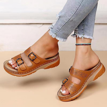 Sara | Orthopedic sandals for women with double adjustable buckle
