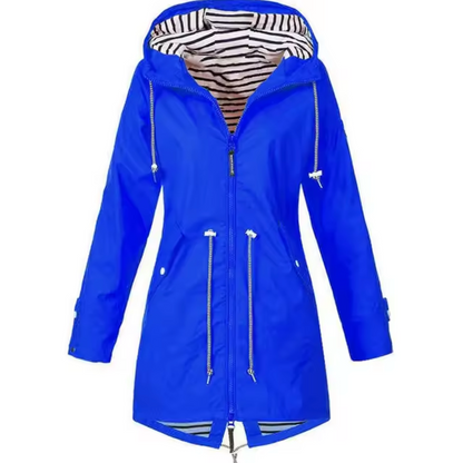 María | Chaqueta impermeable con capucha y cintura ajustable