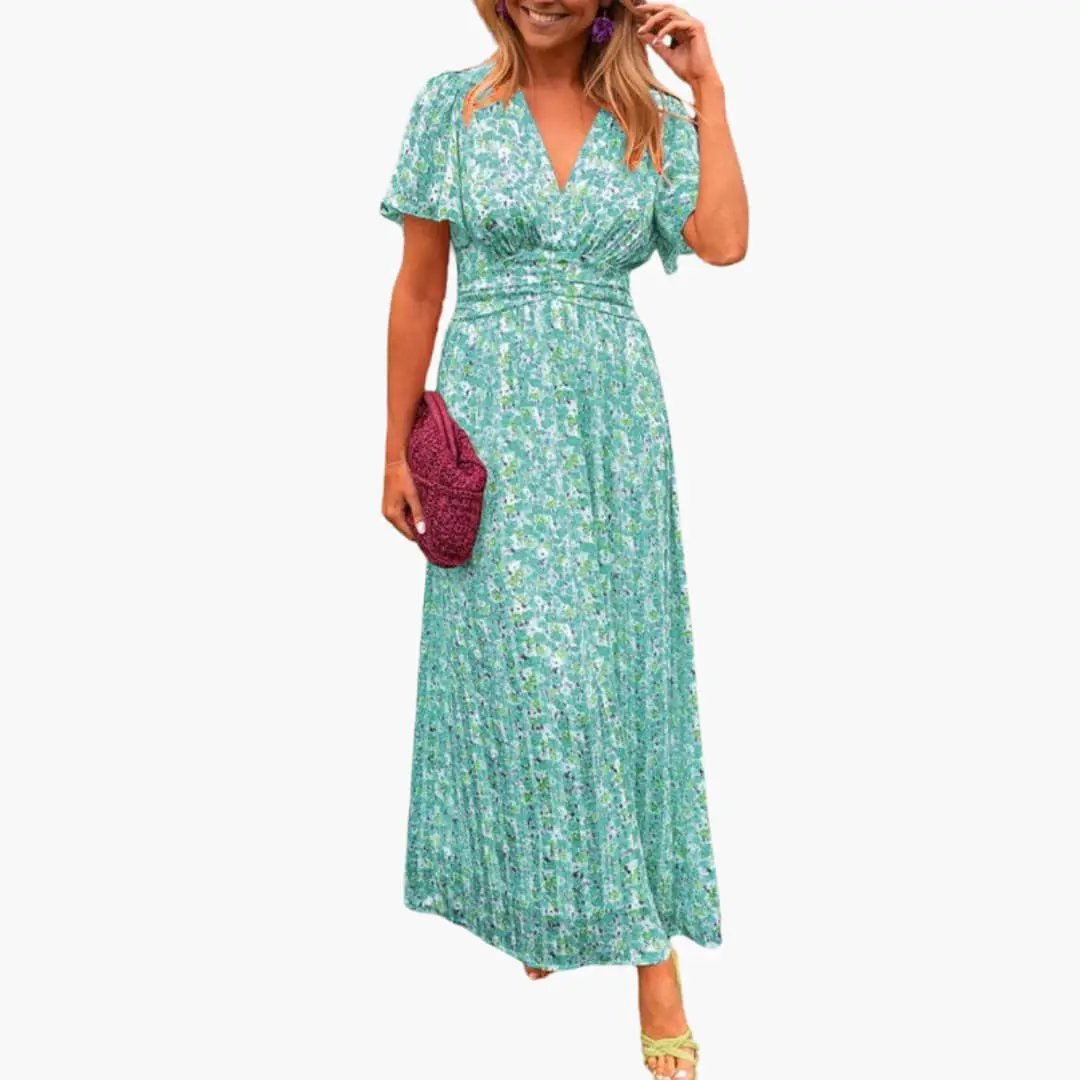 Antonia | Robe maxi croisée pour femme avec col en V