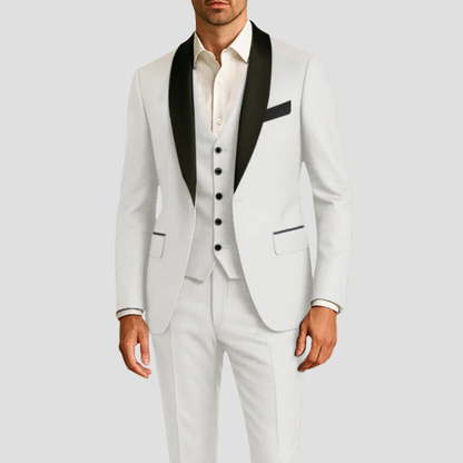 Alberto | Dreiteiliger Herrenanzug mit Slim-Fit-Schnitt und Smokingjacke