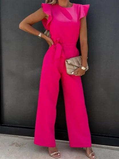 Yessica | Eleganter Damenoverall mit weitem Bein und taillierendem Gürtel | Raffiniert  