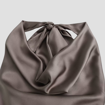 Arisenda | Haut licou élégant en satin pour femme | Nœud