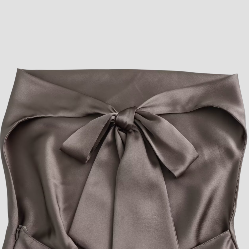 Arisenda | Haut licou élégant en satin pour femme | Nœud