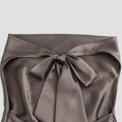 Arisenda | Haut licou élégant en satin pour femme | Nœud