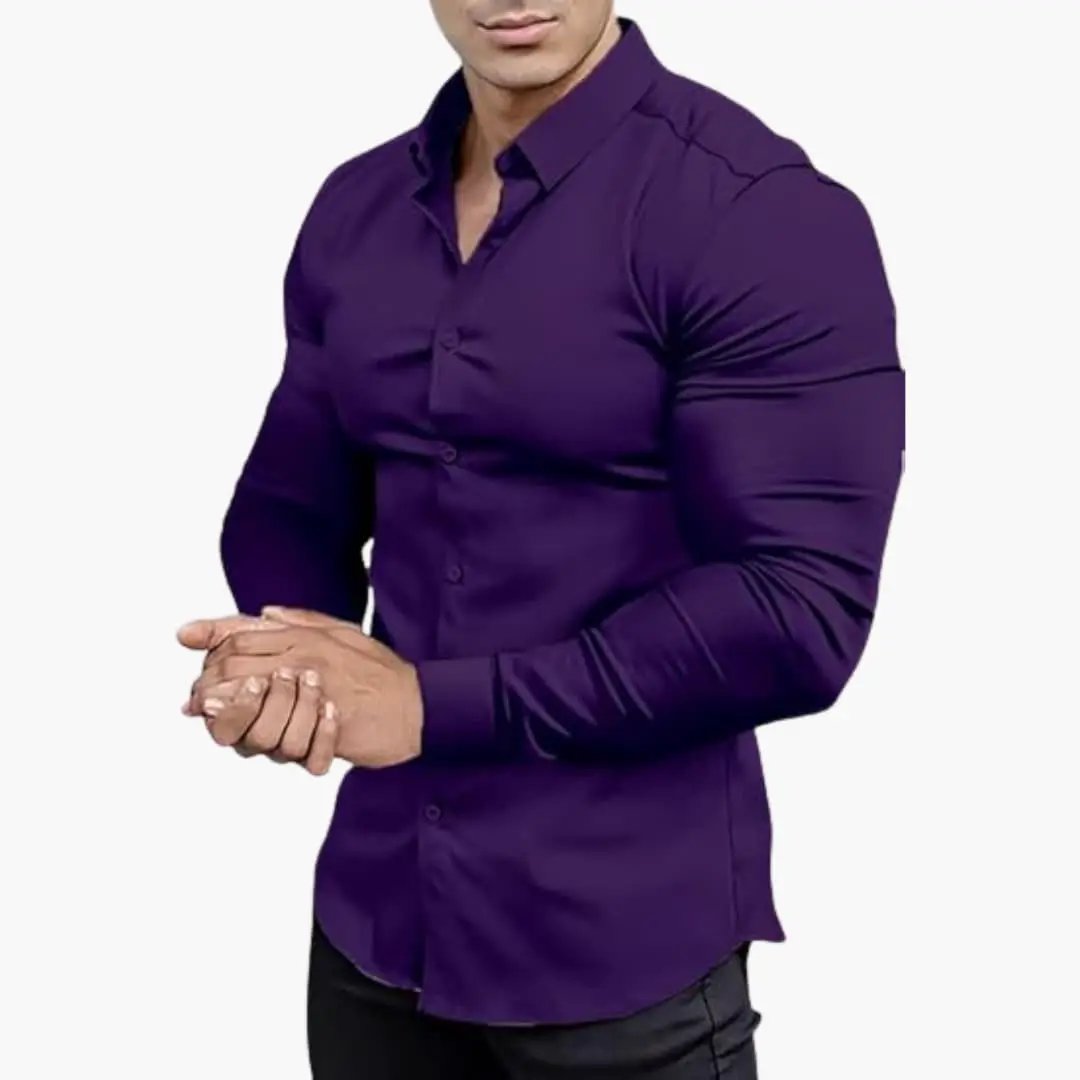 José | Camisa slim fit para hombre con botones y manga larga
