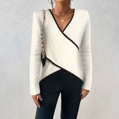 Valeria | Damenpullover mit V-Ausschnitt und elegantem Wickeldesign  