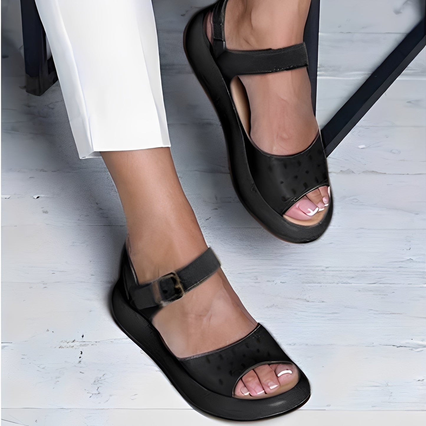 Elisa | Sandalen für Damen mit flacher Sohle und offenem Design  