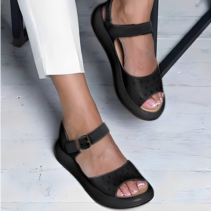 Elisa | Sandalen für Damen mit flacher Sohle und offenem Design  