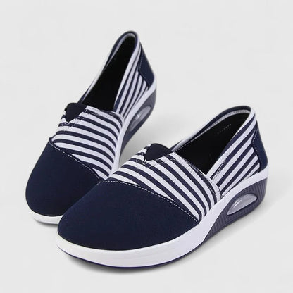 Julena | zapatillas ortopédicas sin cordones con rayas y diseño
