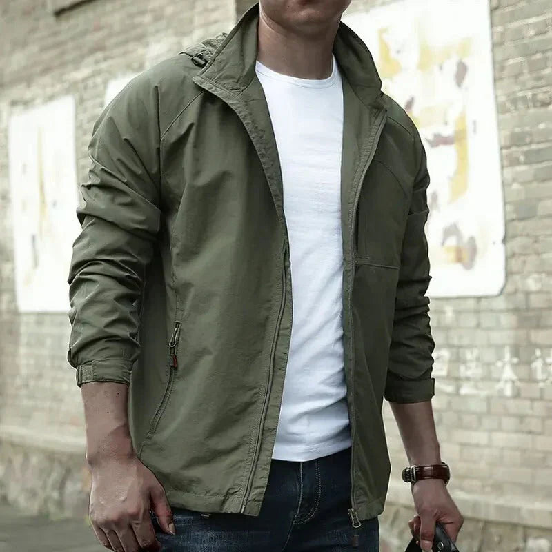 David | Leichte Herrenjacke mit Stehkragen und Reißverschluss