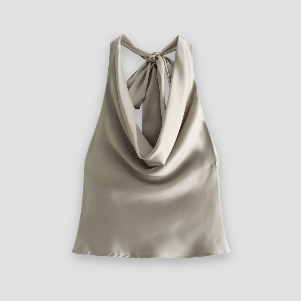 Arisenda | Haut licou élégant en satin pour femme | Nœud