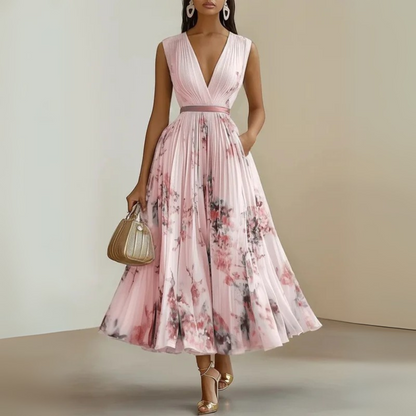 Andrea | Women's Sleeveless Floral Print Summer Maxi Dress
