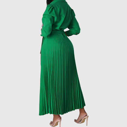 Velinas | Weiches, plissiertes Midikleid