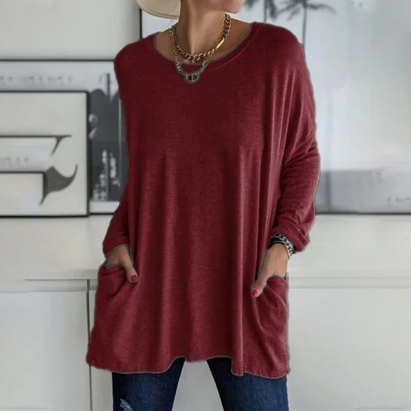 Aris | Bluse mit langen Ärmeln und lockerem Sitz für Damen