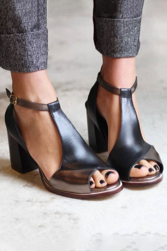 Silvia | Tacones con punta abierta y correa al tobillo