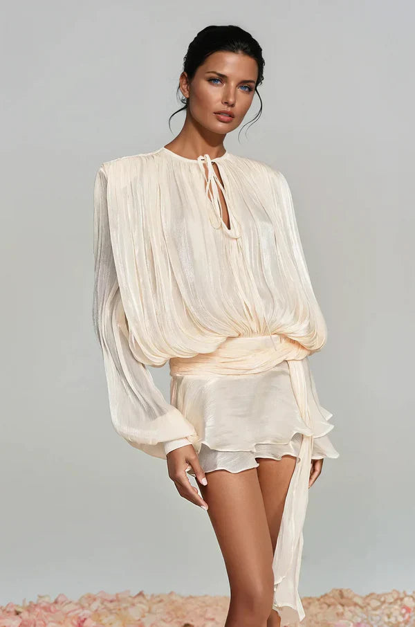 Fermina | Vestido Mini Elegante para Mujer con Mangas Abullonadas