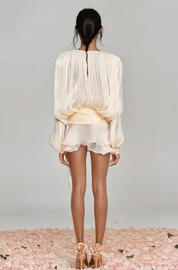 Fermina | Vestido Mini Elegante para Mujer con Mangas Abullonadas