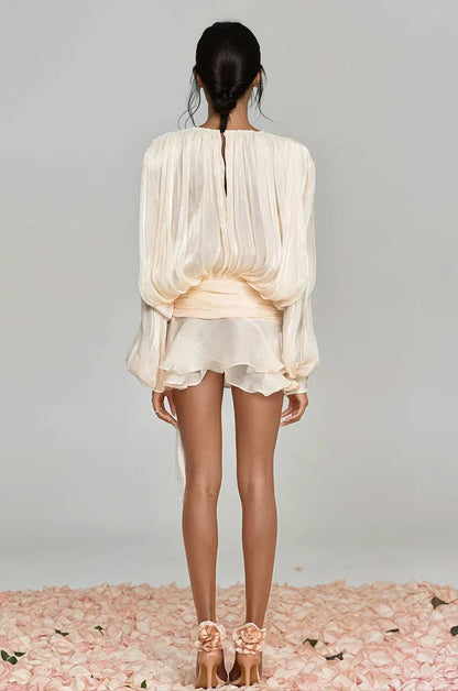 Fermina | Vestido Mini Elegante para Mujer con Mangas Abullonadas