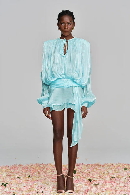 Fermina | Vestido Mini Elegante para Mujer con Mangas Abullonadas