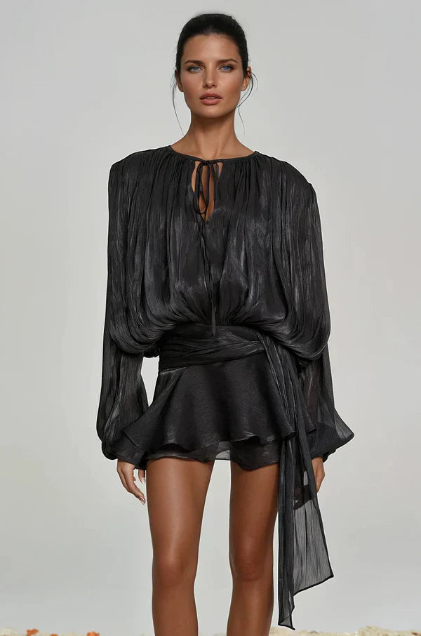 Fermina | Vestido Mini Elegante para Mujer con Mangas Abullonadas