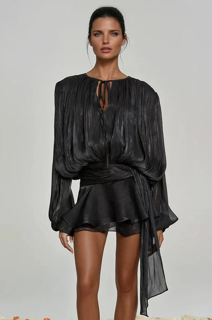 Fermina | Vestido Mini Elegante para Mujer con Mangas Abullonadas
