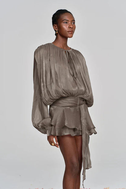 Fermina | Vestido Mini Elegante para Mujer con Mangas Abullonadas