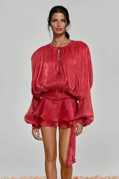 Fermina | Vestido Mini Elegante para Mujer con Mangas Abullonadas