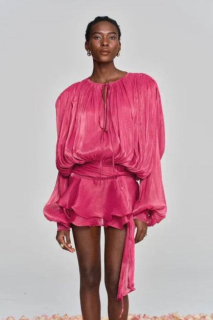 Fermina | Vestido Mini Elegante para Mujer con Mangas Abullonadas