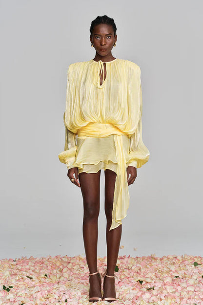 Fermina | Vestido Mini Elegante para Mujer con Mangas Abullonadas