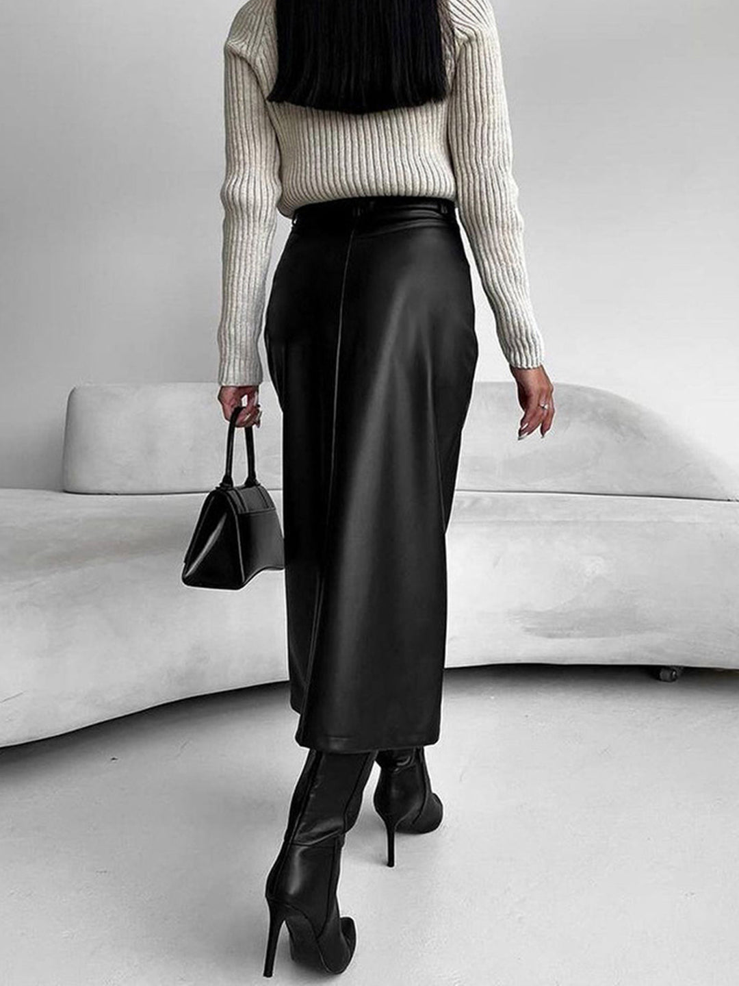 Edelmira | Elegancka spódnica midi dla kobiet z rozcięciem
