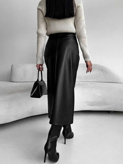 Edelmira | Elegancka spódnica midi dla kobiet z rozcięciem