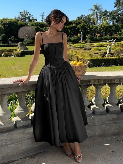 Araceli | Midi-Kleid mit Korsett und Trägern für Damen  