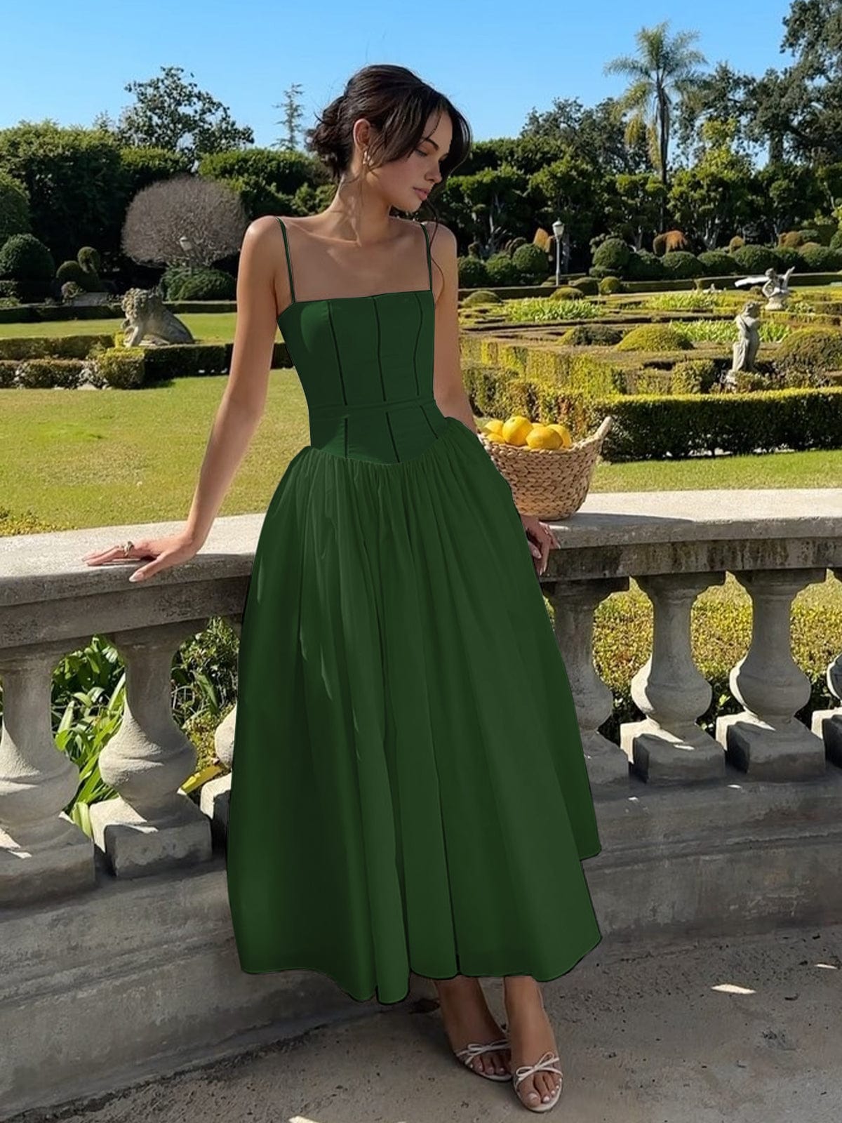 Helena | Women's midi guest dress with elegant corset