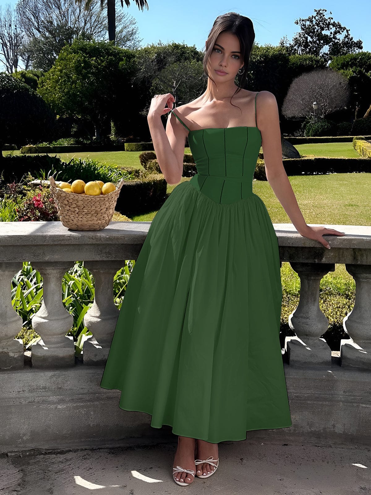Helena | Women's midi guest dress with elegant corset